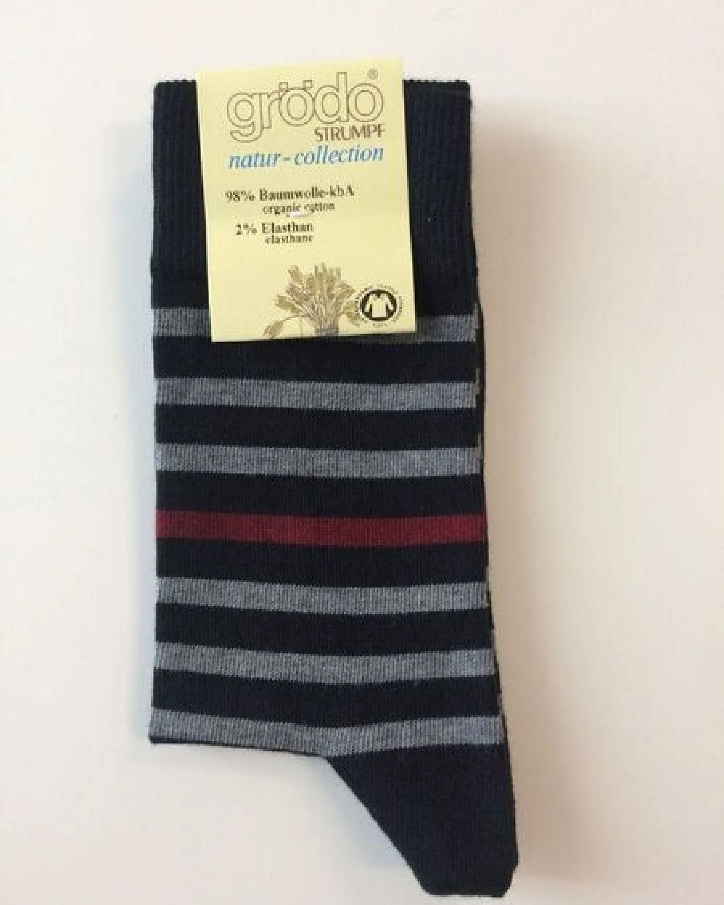 grödo Socken/Strümpfe, halbgeringelt/uni ver.Farben 52184 Biobaumwolle unisex – Ansicht 2