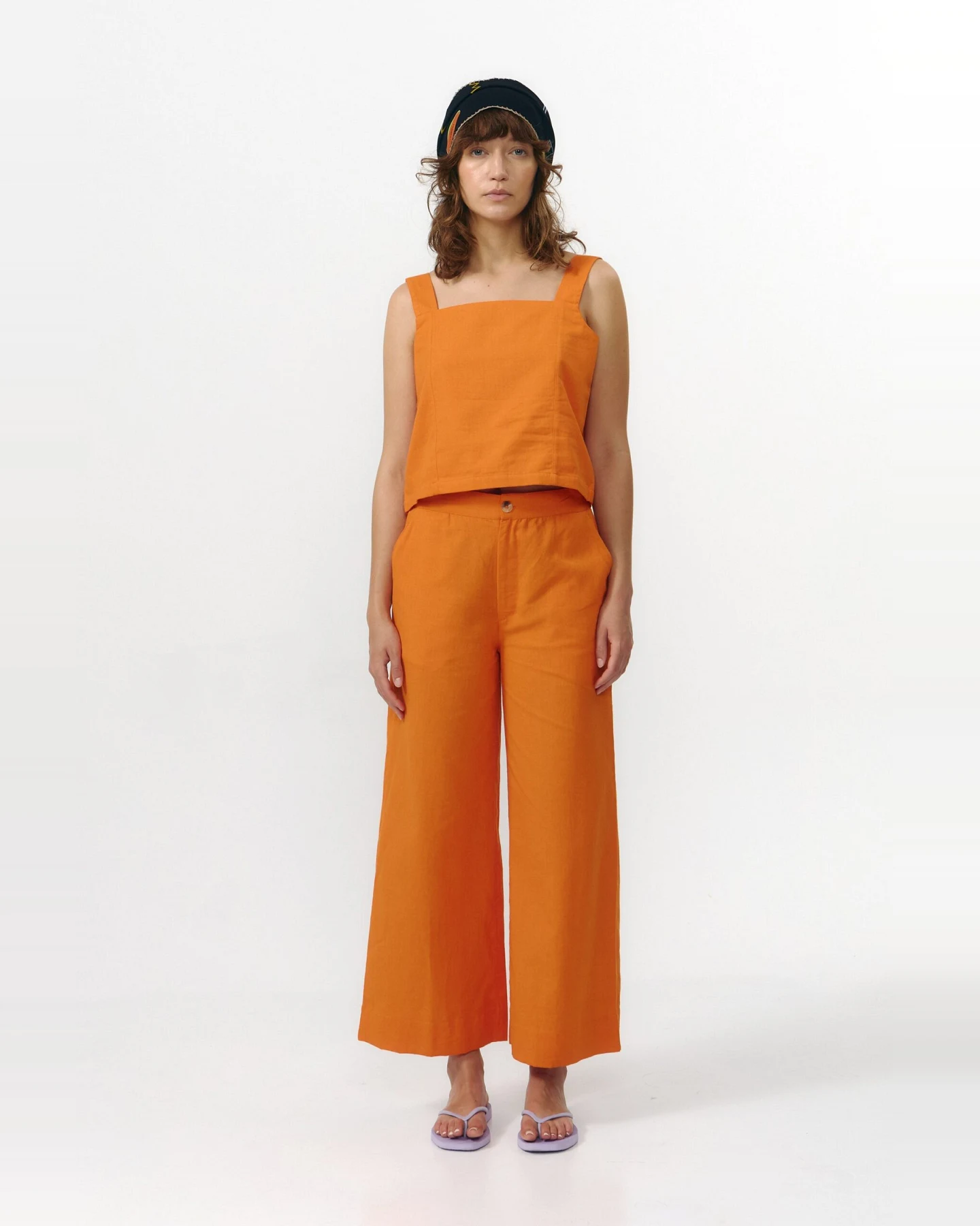SUITE13LAB Damen vegan Hose Ulla Orange – Ansicht 2