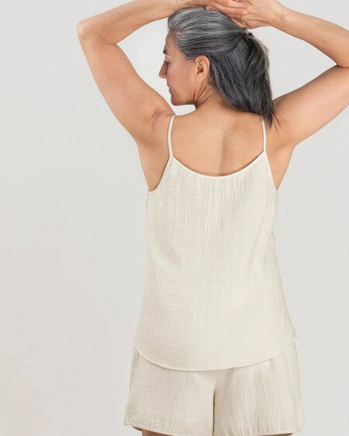 erlich textil Fiona kurze Schlafshorts aus Baumwolle, made in Germany – Ansicht 2
