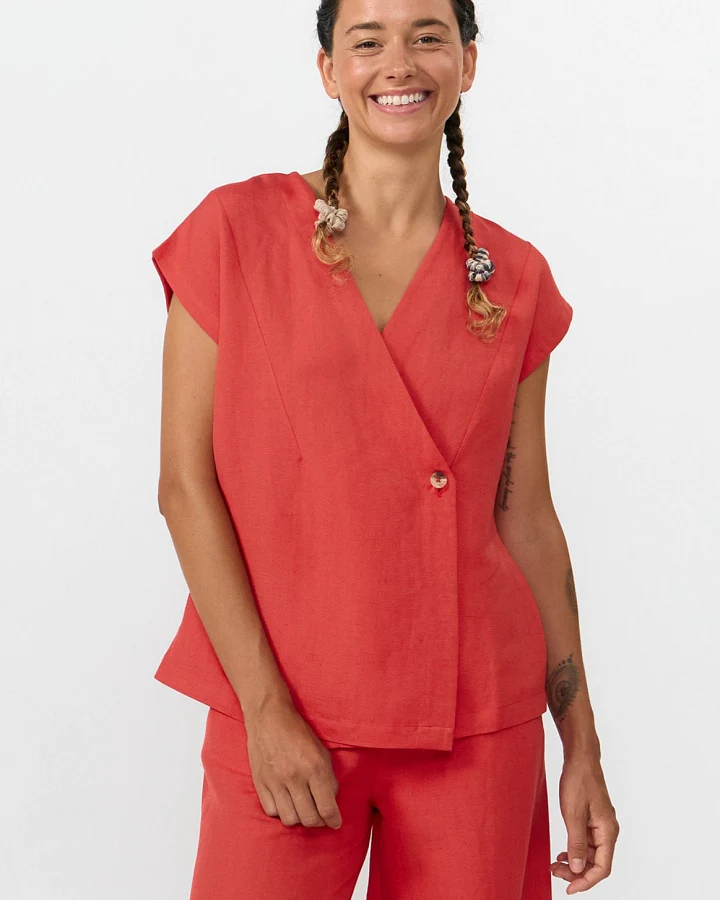 SUITE13LAB Damen vegan Weste Kiso Rot