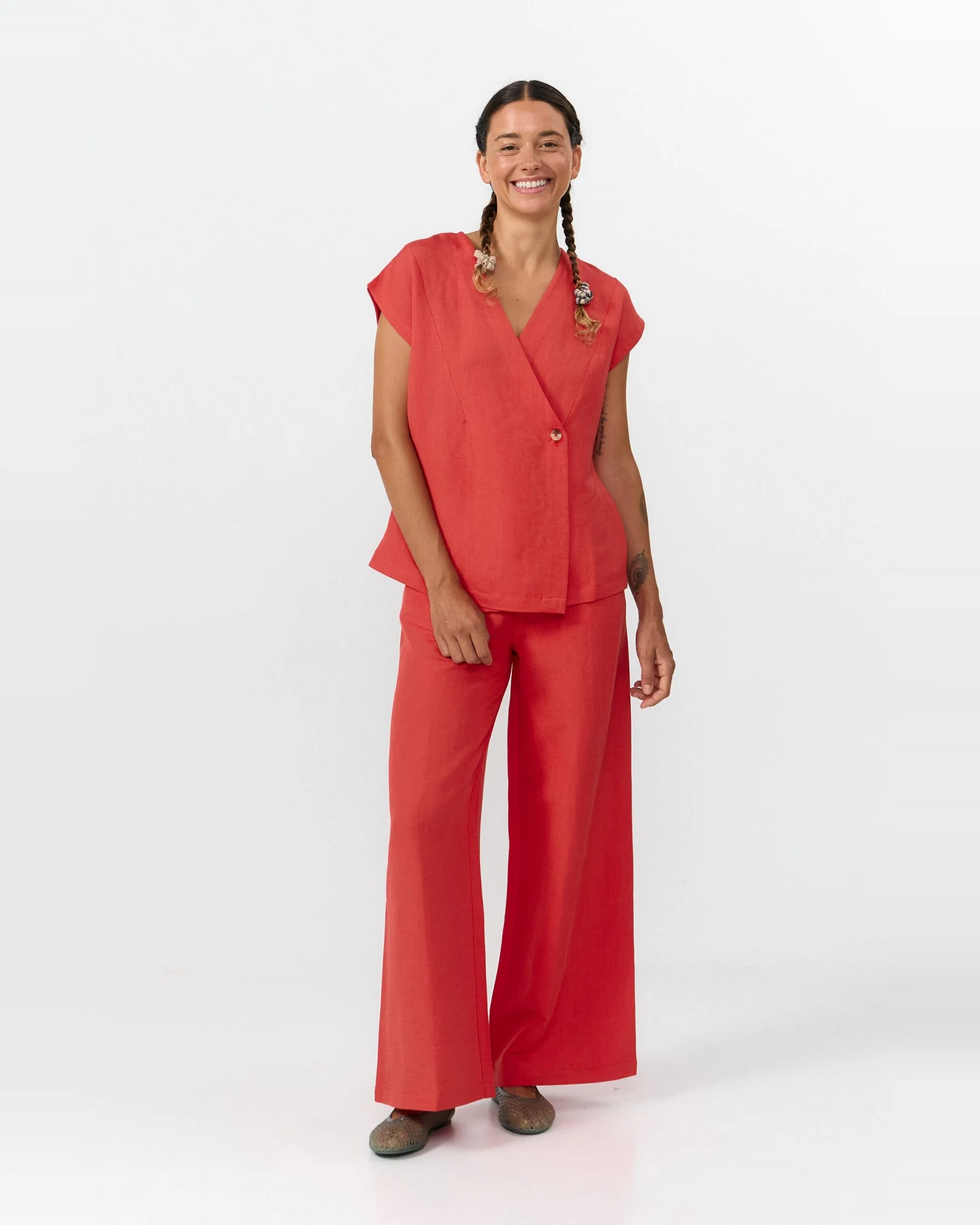 SUITE13LAB Damen vegan Weste Kiso Rot – Ansicht 2