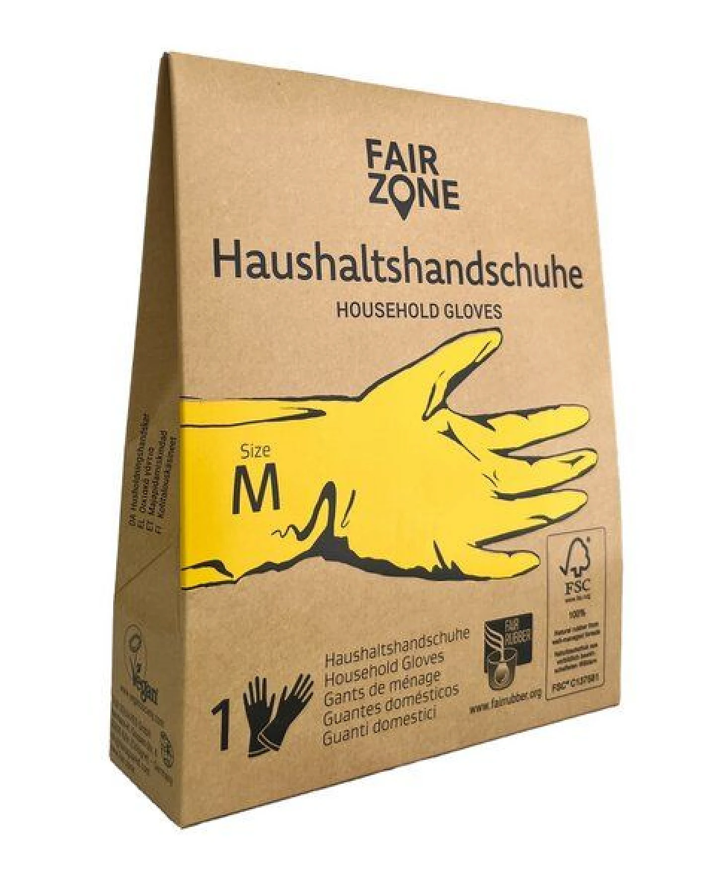 FAIR ZONE Haushaltshandschuhe, aus Naturkautschuk, in verschiedenen Größen – Ansicht 2