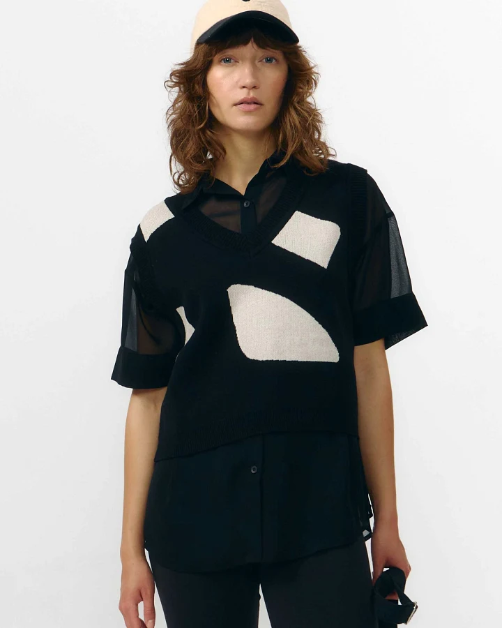 SUITE13LAB Damen vegan Weste Amates Stones Schwarz