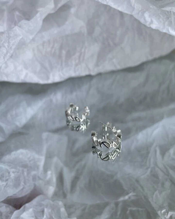 noemvri fashion label Logo Ear Hoops small