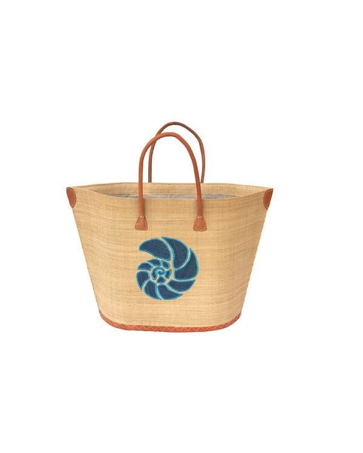 frosch und rabe Strandtasche BATO MOTIV MUSCHEL mit Leder Griffen