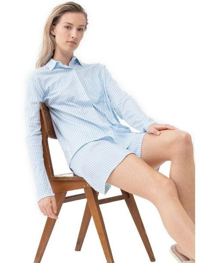 Mey Damen Pyjama Shirt langarm Sleepsation Bio-Baumwolle