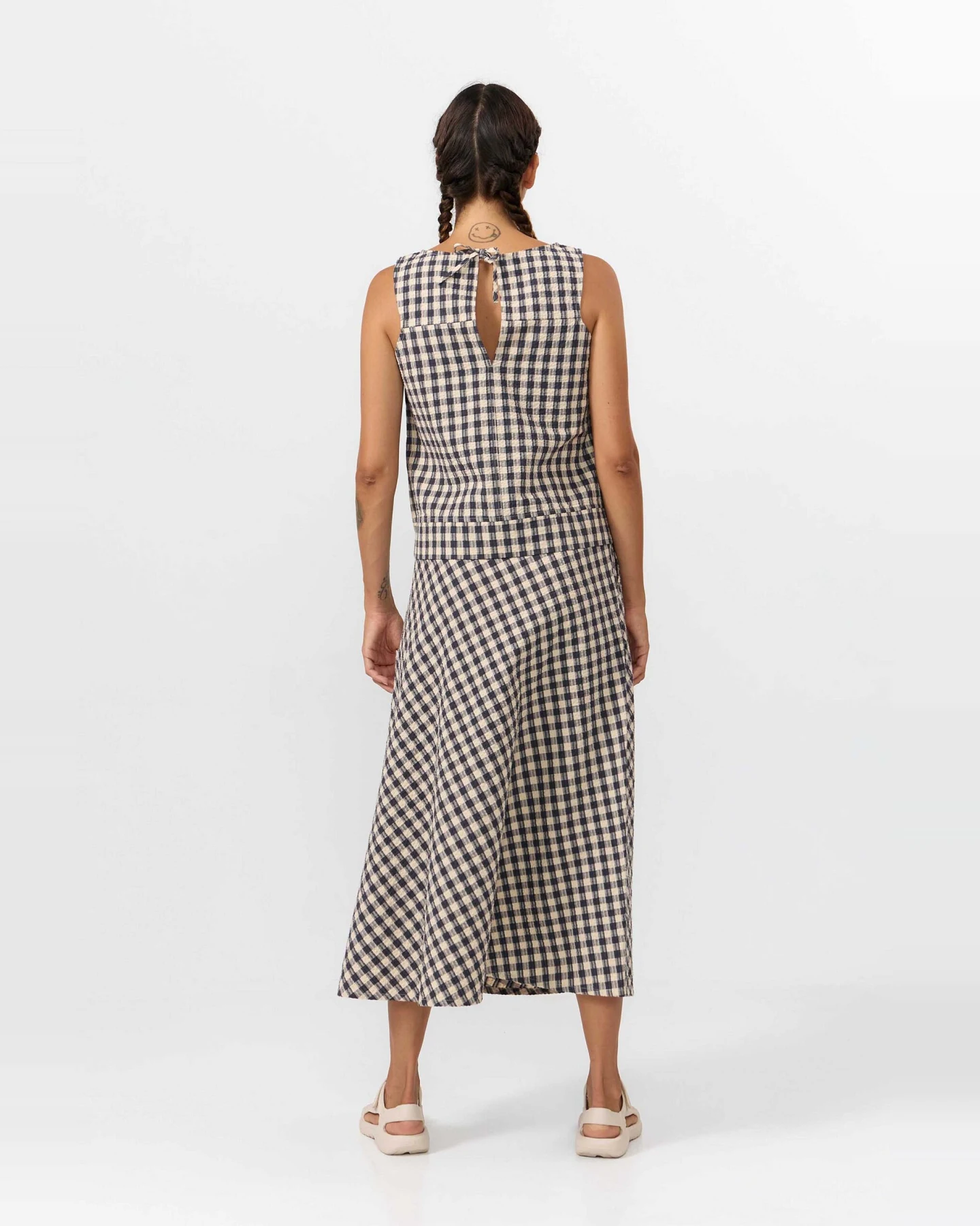 SUITE13LAB Damen vegan Top Aruba Check Grau – Ansicht 2