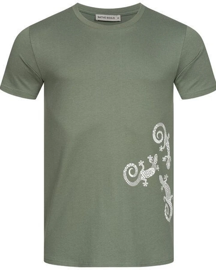 NATIVE SOULS T-Shirt Herren - Three Geckos