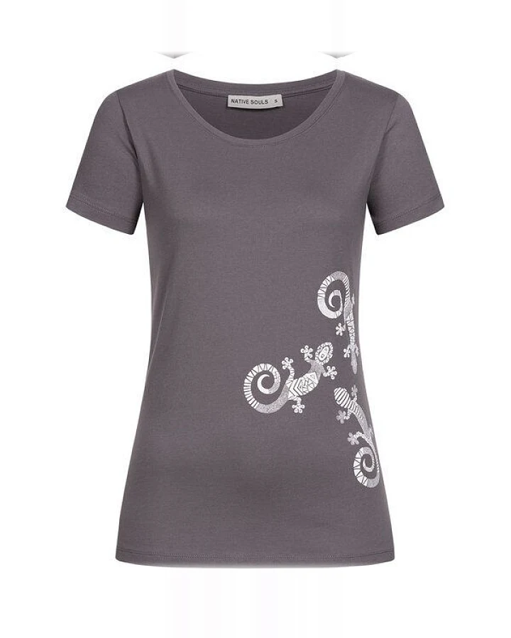 NATIVE SOULS T-Shirt Damen - Three Geckos