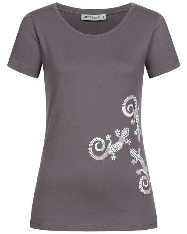 NATIVE SOULS T-Shirt Damen - Three Geckos