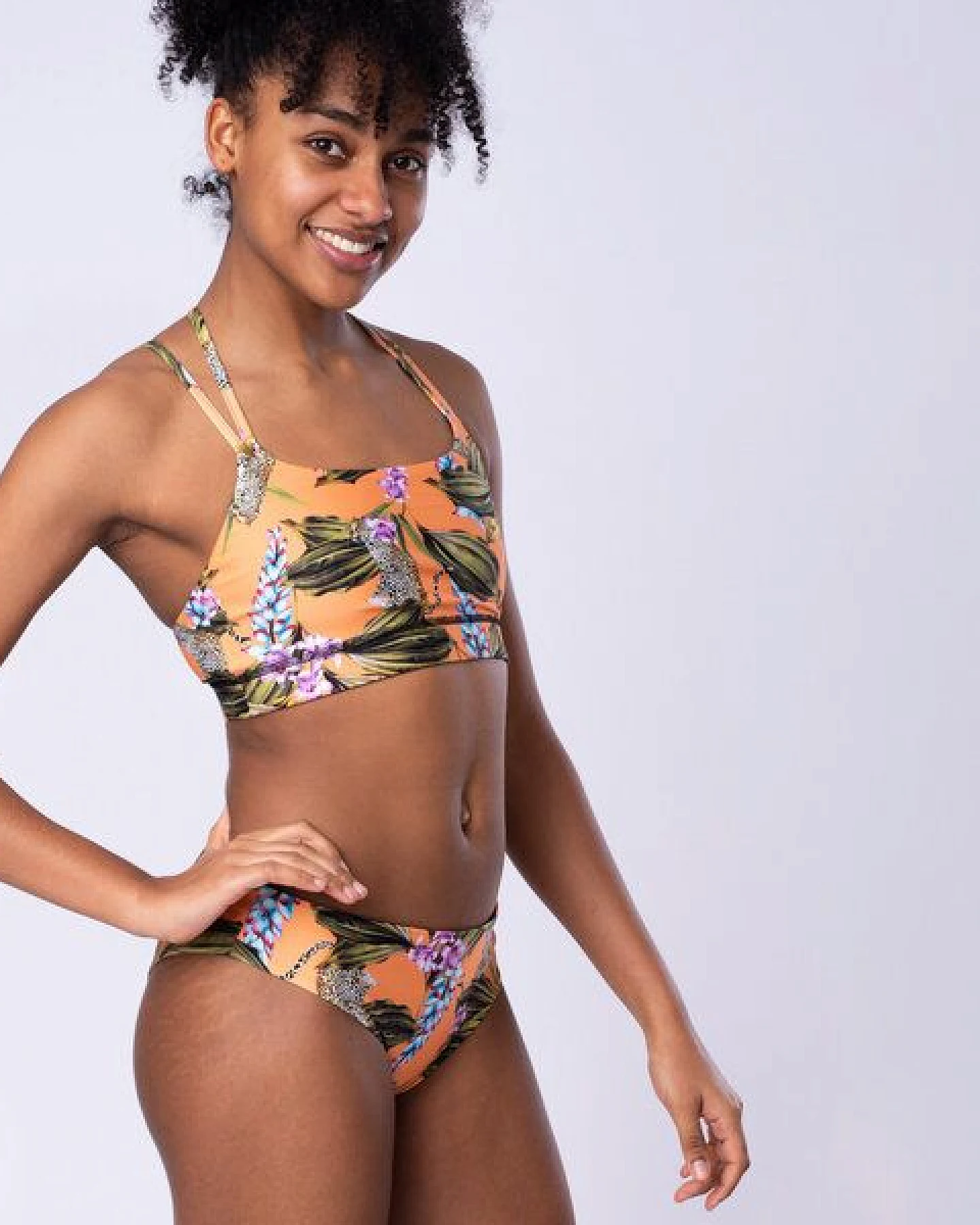 Flying Love Birds "Exotic Orange" - Bikini Hose zum Wenden - Schwarz – Ansicht 2