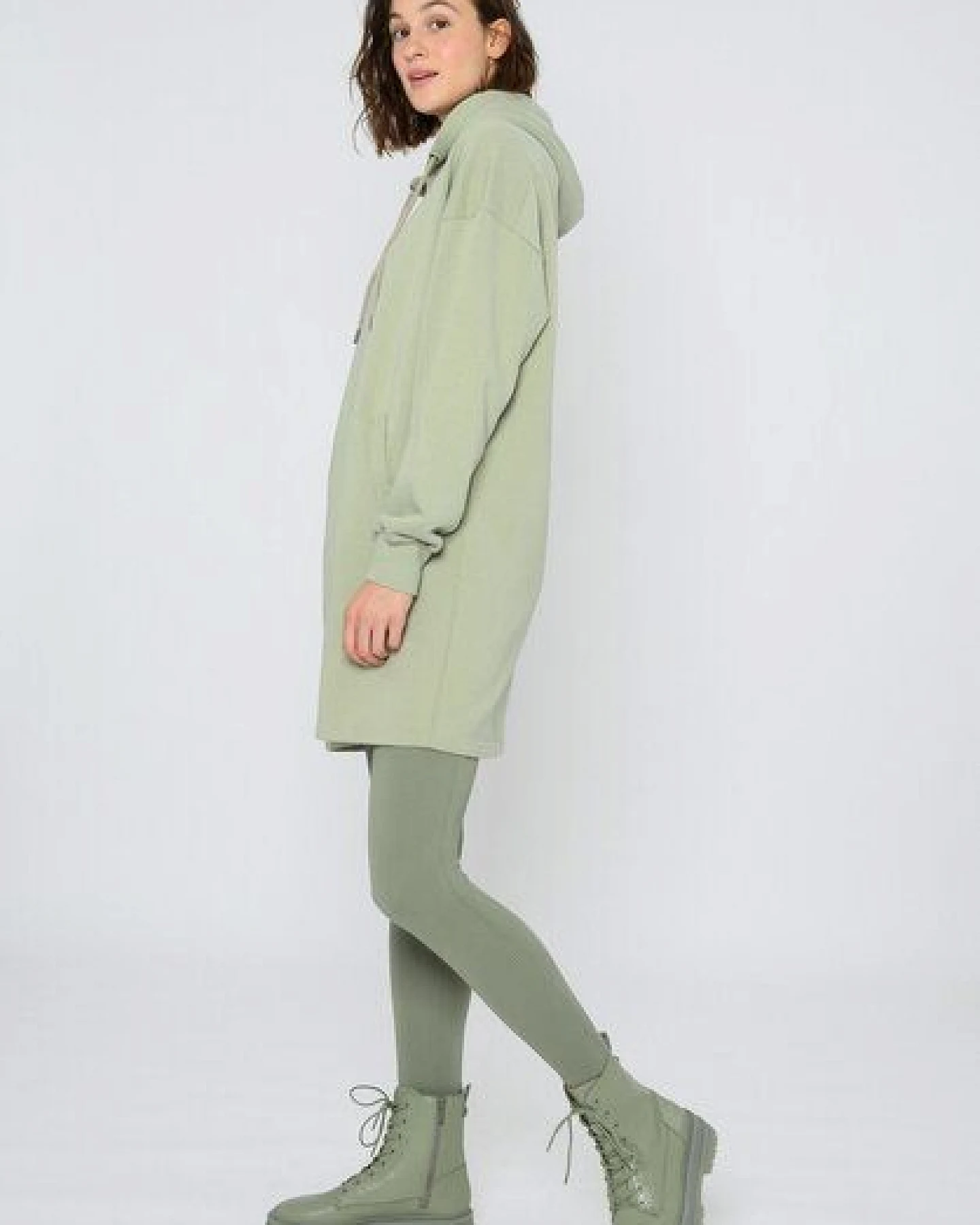 ThokkThokk Damen Hoodie Kleid TT1047 aus Biobaumwolle – Ansicht 3