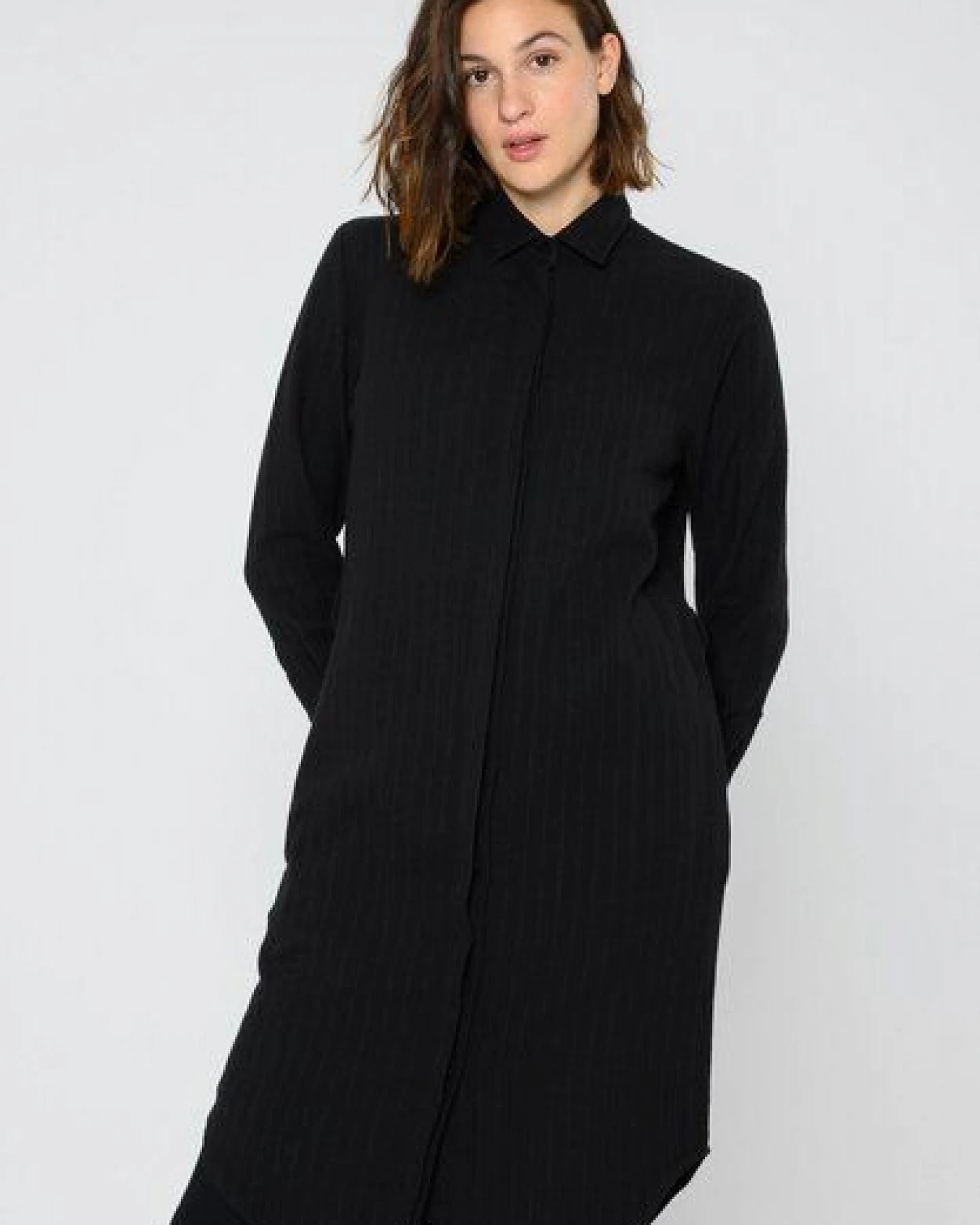 ThokkThokk Damen Hemdkleid TT83 Nadelstreifen aus Bio-Baumwolle – Ansicht 4