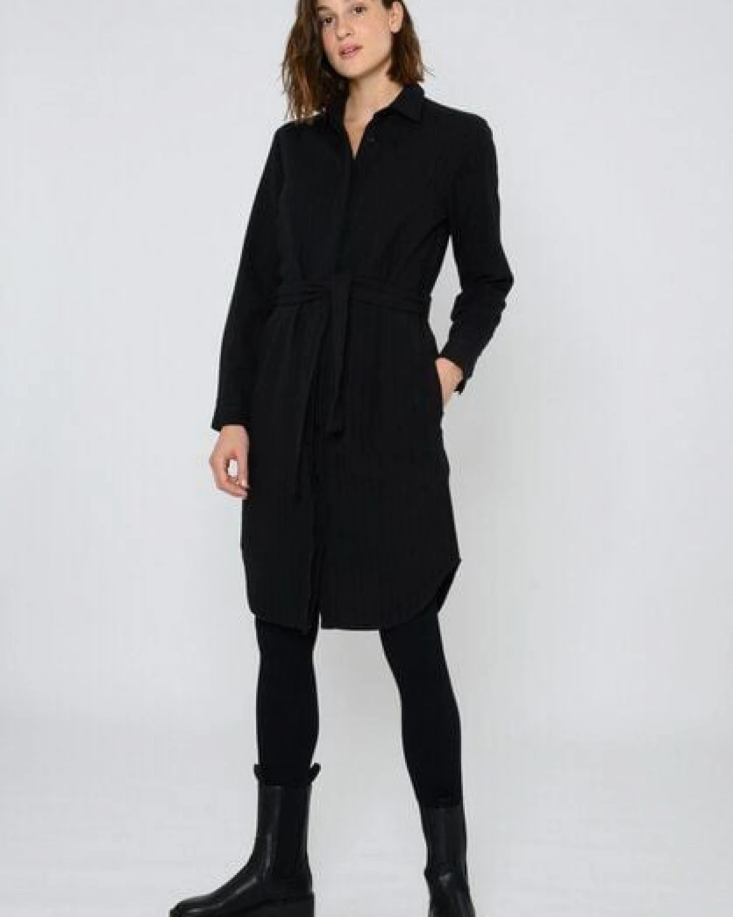 ThokkThokk Damen Shirtkleid TT83 PINSTRIPE aus Biobaumwolle – Ansicht 3