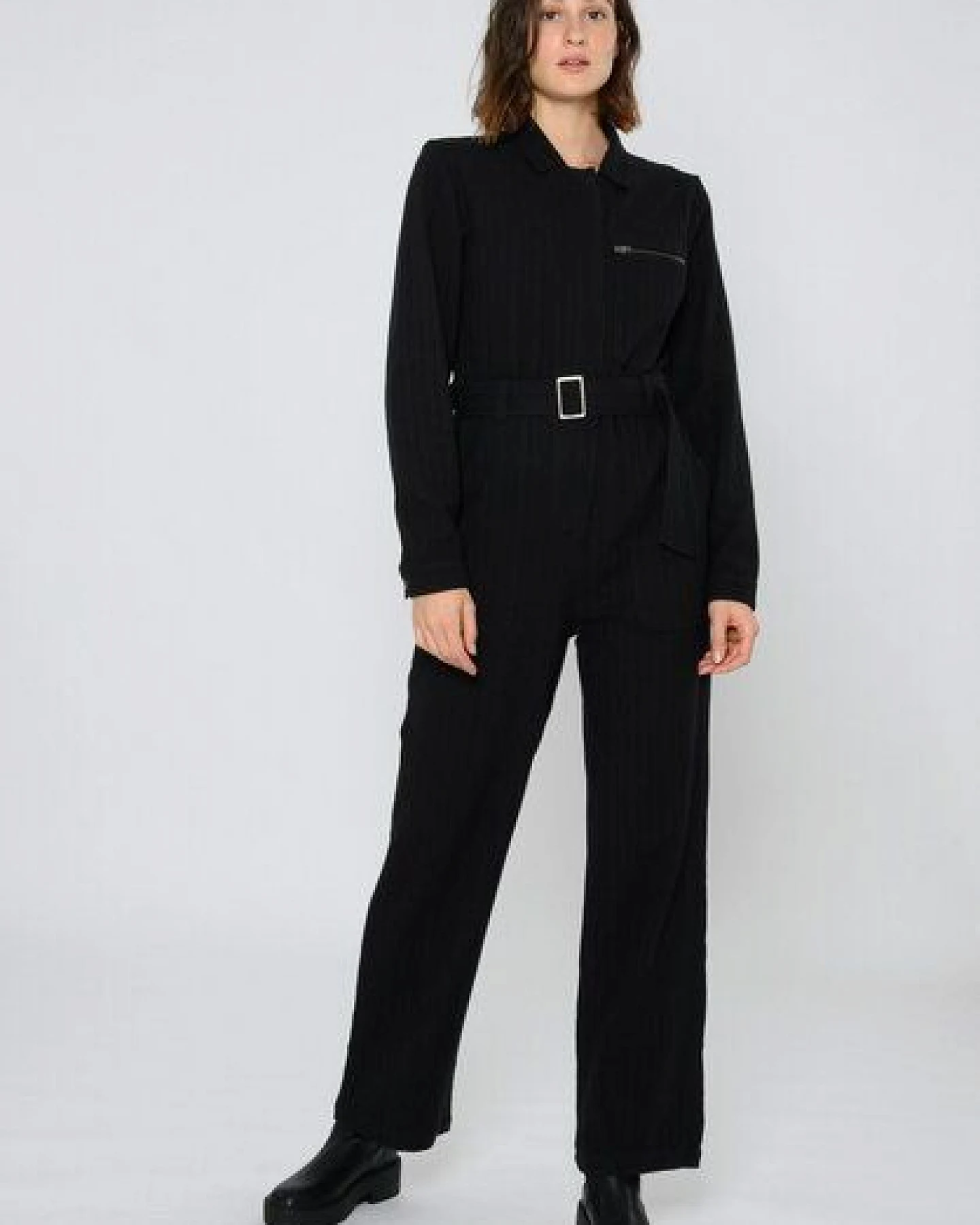 ThokkThokk Damen Jumpsuit TT56 PINSTRIPE aus Biobaumwolle – Ansicht 3