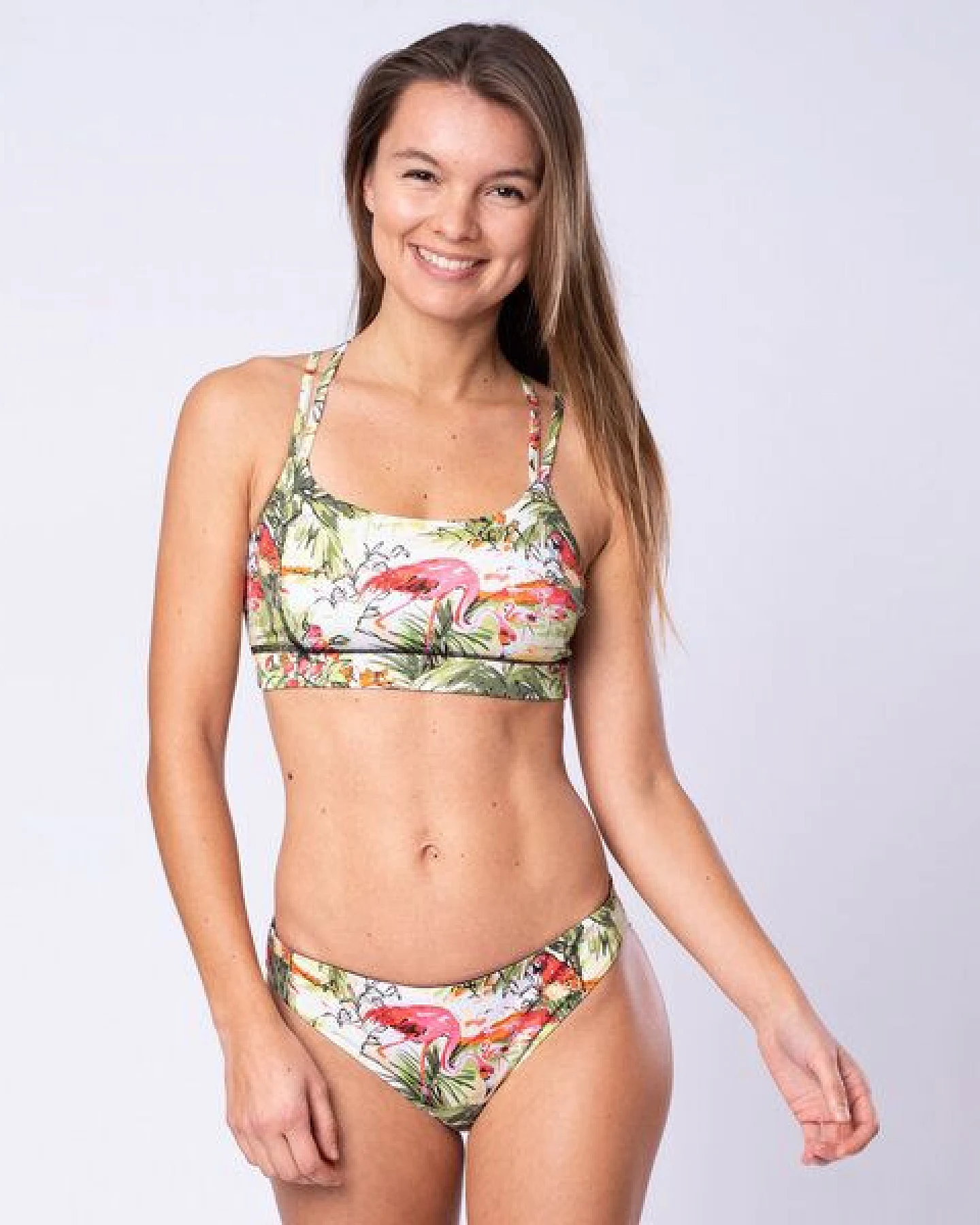 Flying Love Birds "Flamingo Bunt" - Bikini Hose Slim zum Wenden – Ansicht 2