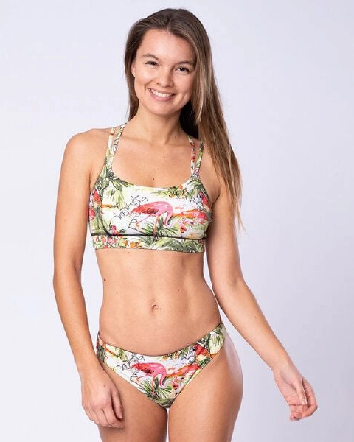 Flying Love Birds "Flamingo Bunt" - Bikini Hose Slim zum Wenden – Ansicht 2
