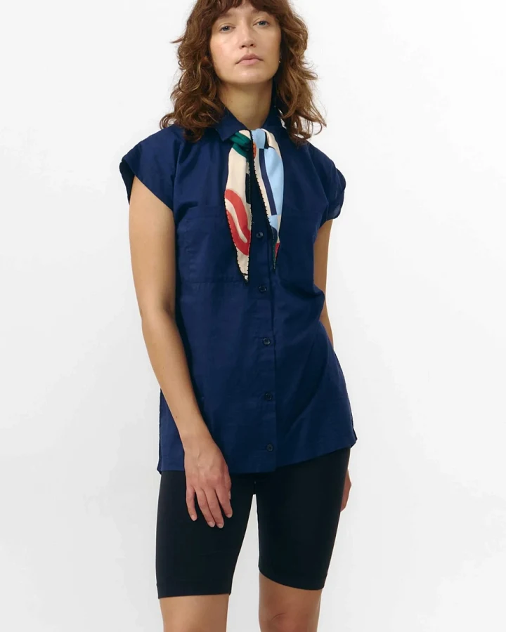SUITE13LAB Damen vegan Hemd Avanon Dunkelblau