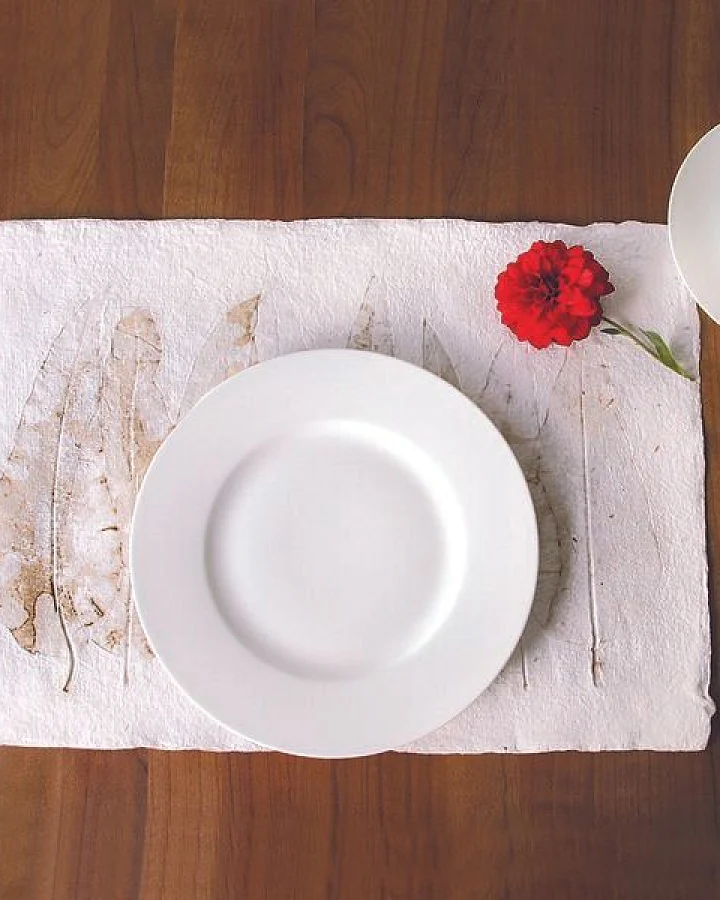 Sundara Tischsets "Imprint" aus handgeschöpftem Recycling Baumwollpapier, Natur