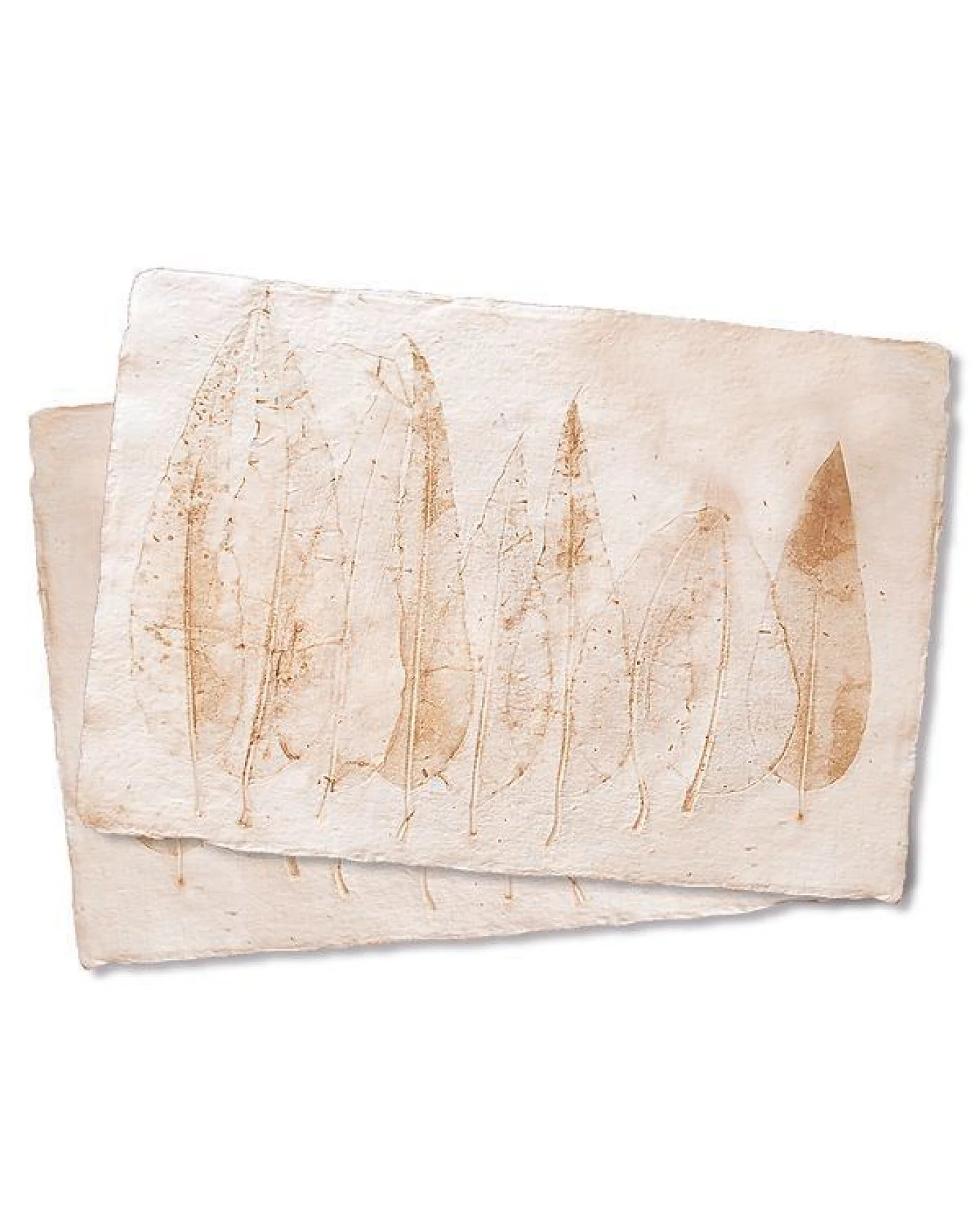 Sundara Tischsets "Imprint" aus handgeschöpftem Recycling Baumwollpapier, Natur – Ansicht 2