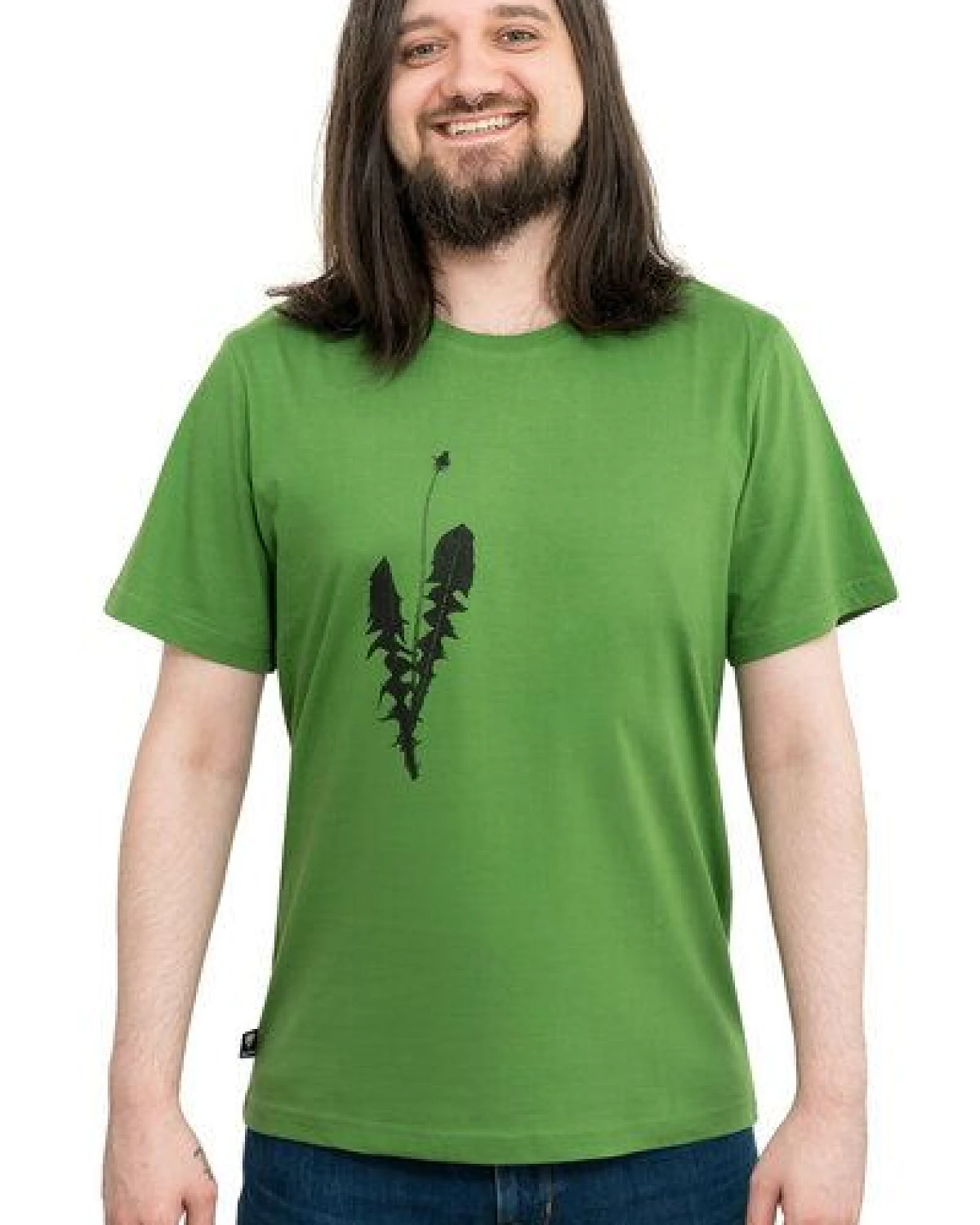 Hirschkind Fair-Trade-Männershirt "Löwenzahn" - Made in Kenia - grasgrün – Ansicht 2