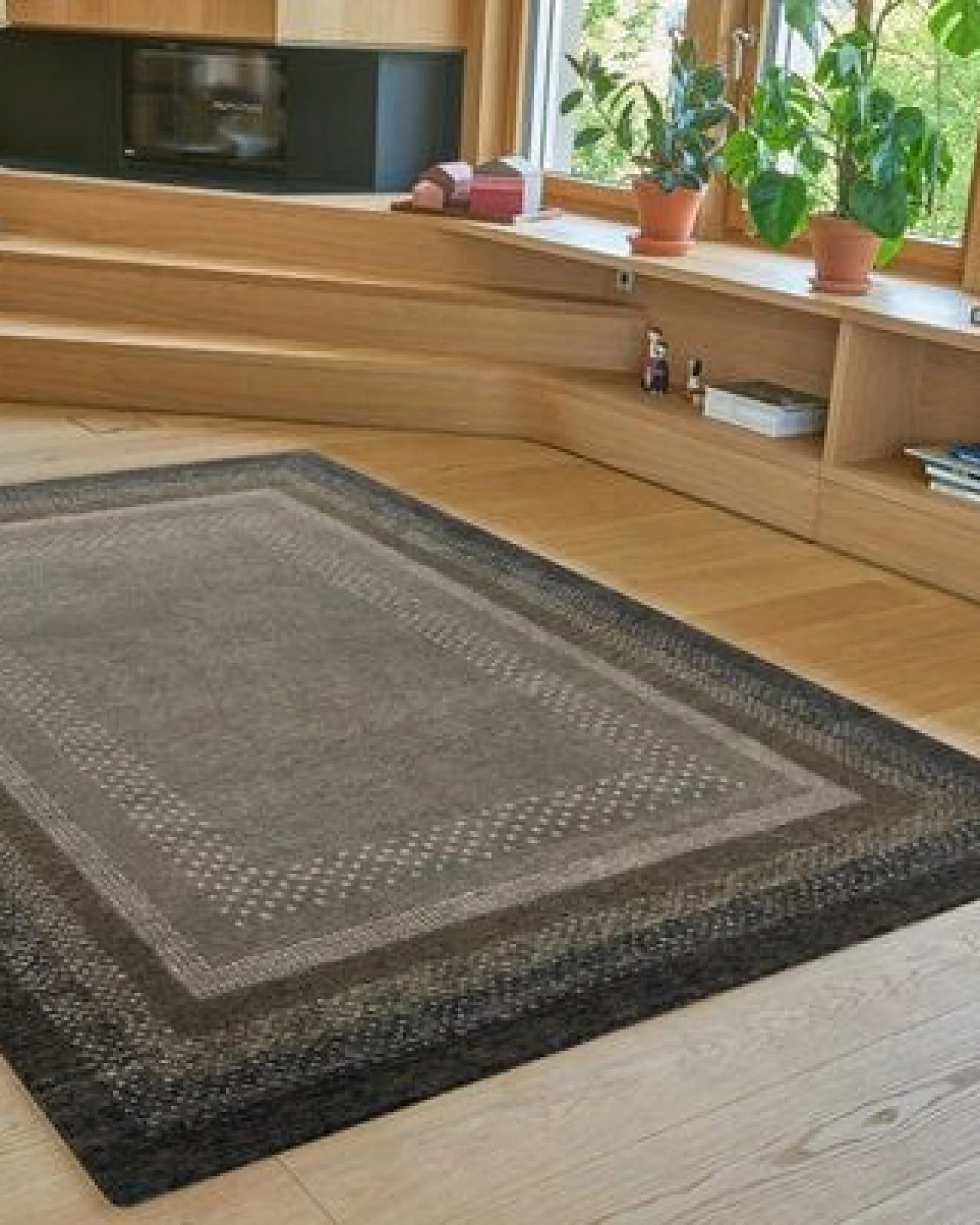 Prolana Handgefertigter Teppich "Aurora" aus Wolle in Braun- versch. Größen – Ansicht 3