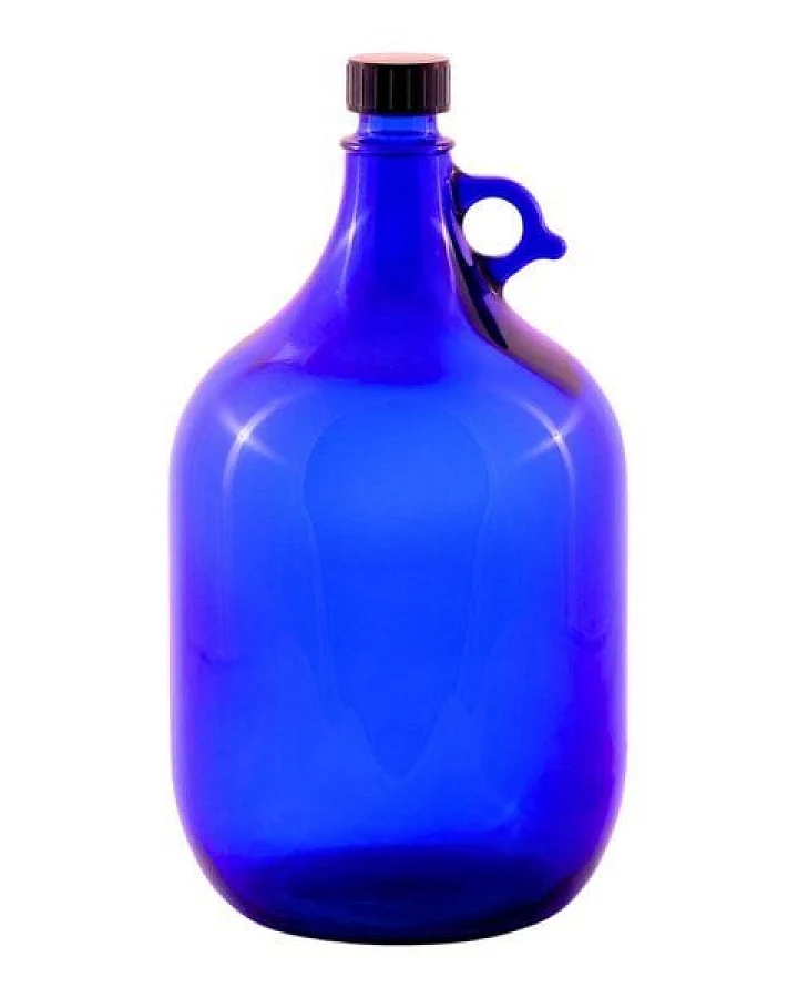 mikken Große blaue Gallone 5 Liter Glasflasche / Wasserflasche mit Deckel