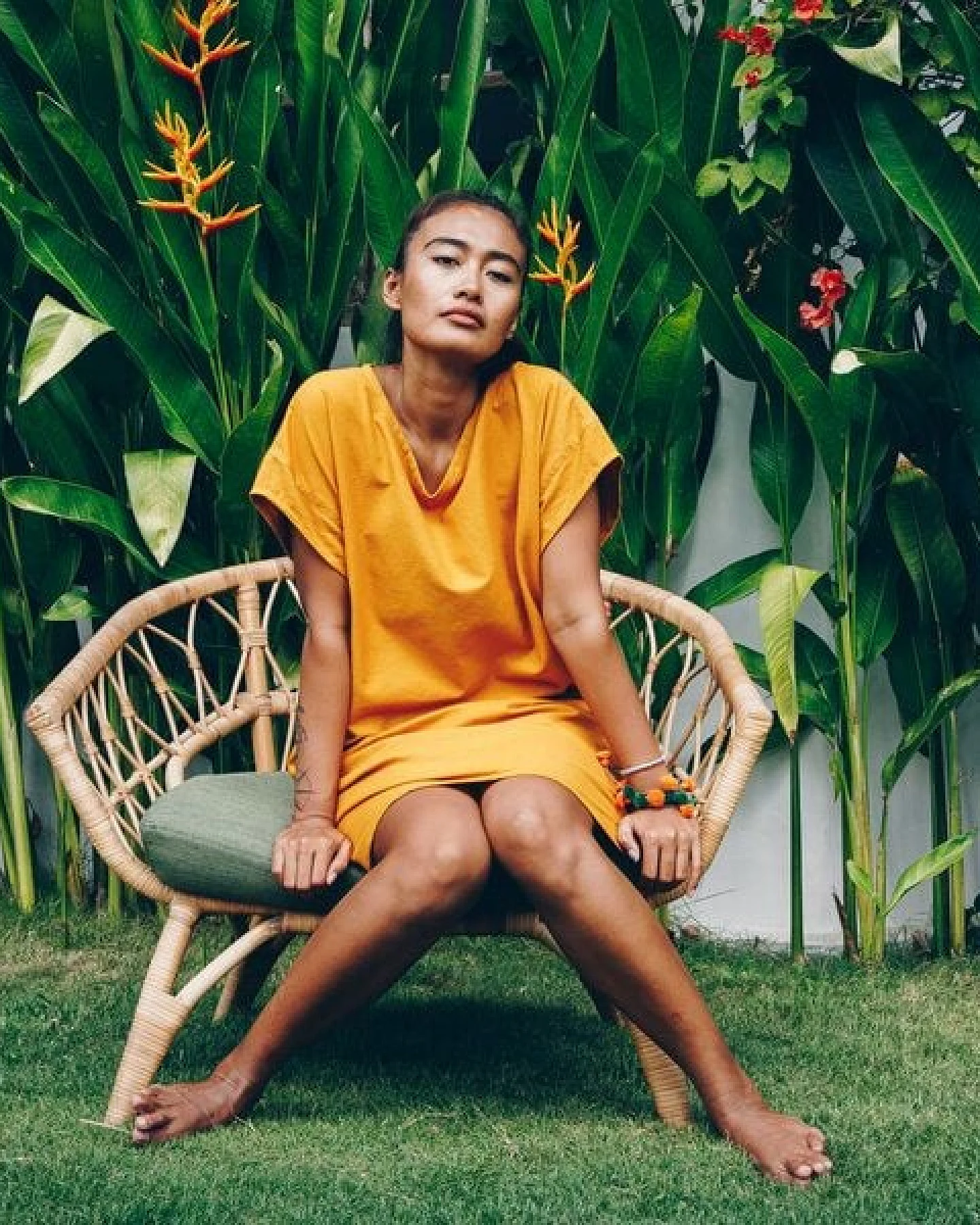 The Driftwood Tales Weit geschnittenes Baumwoll-/Leinenkleid mit zwei Seitentaschen – Ansicht 4