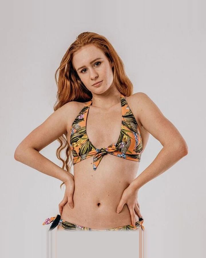 Flying Love Birds "Exotic Orange"- Knotted Top