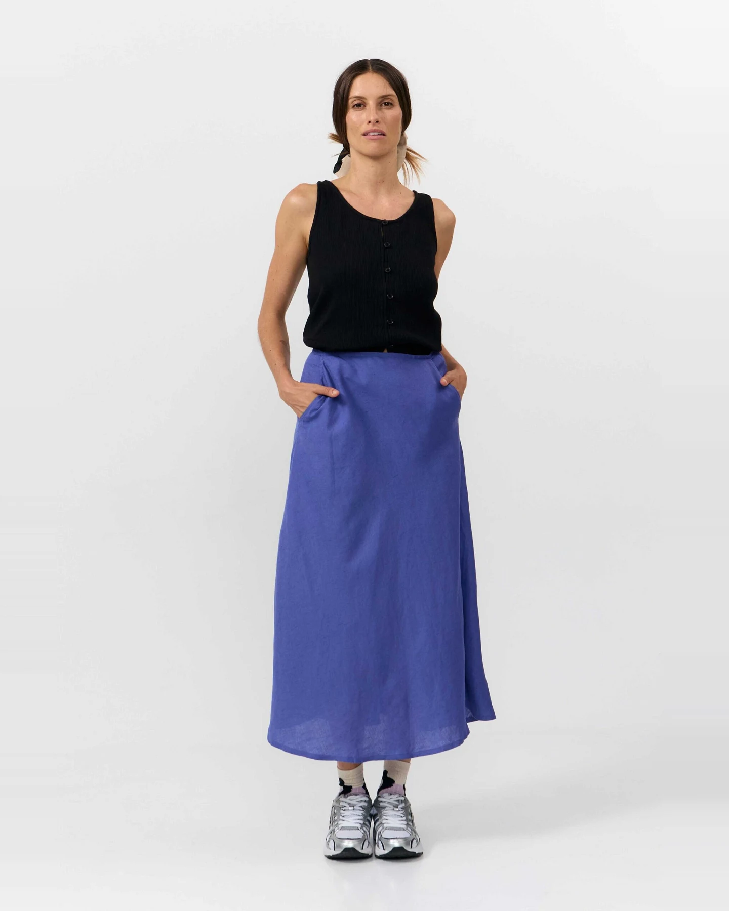 SUITE13LAB Damen vegan Rock Belen Mittelblau – Ansicht 2
