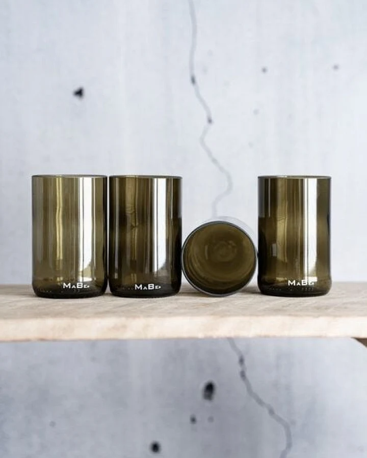 MaBe Glas 350ml - in Handarbeit gefertigt aus der Weinflasche - witzig & urban