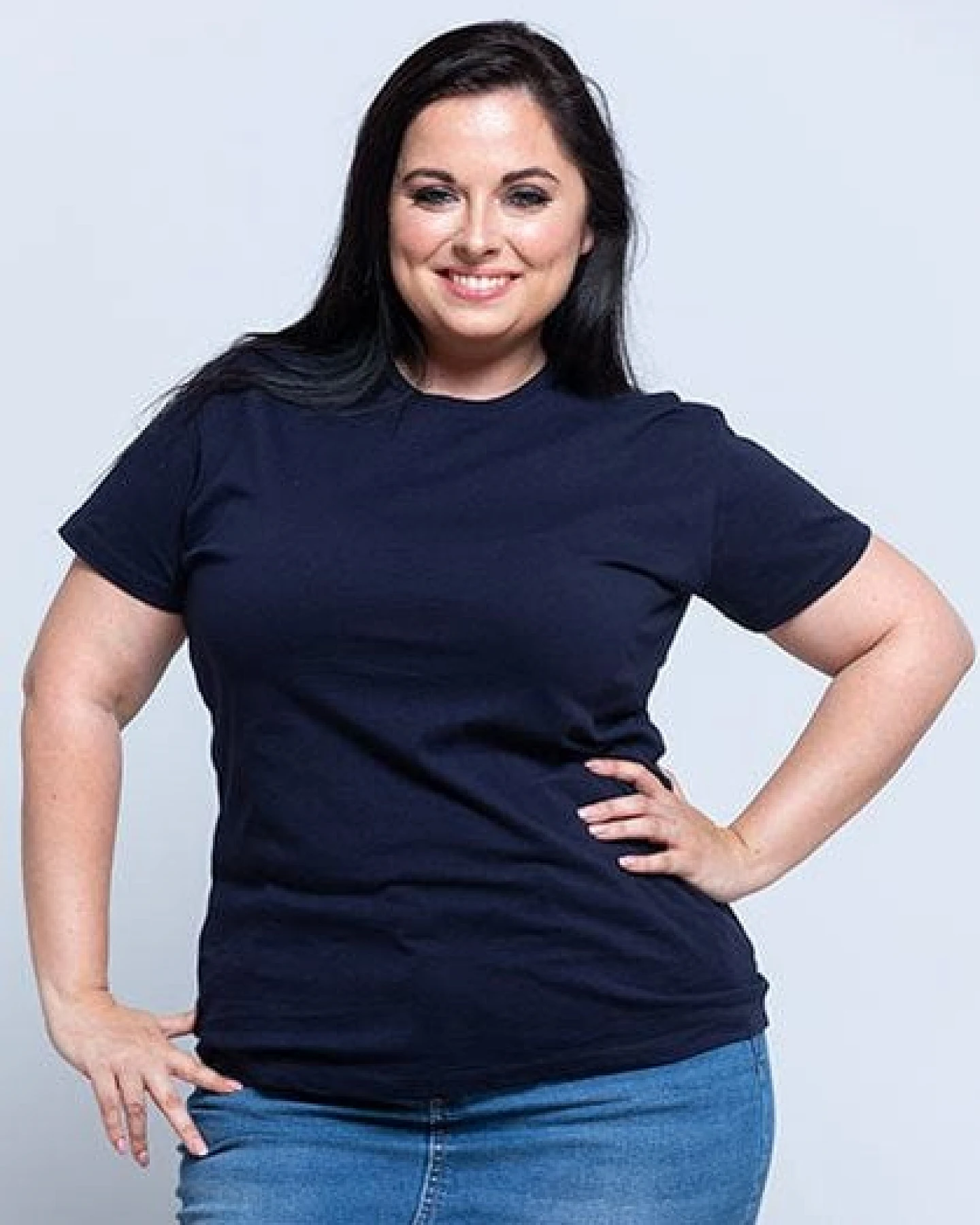 JHK Damen Classic T-Shirt Curvy Plus Size Bio Baumwolle – Ansicht 2