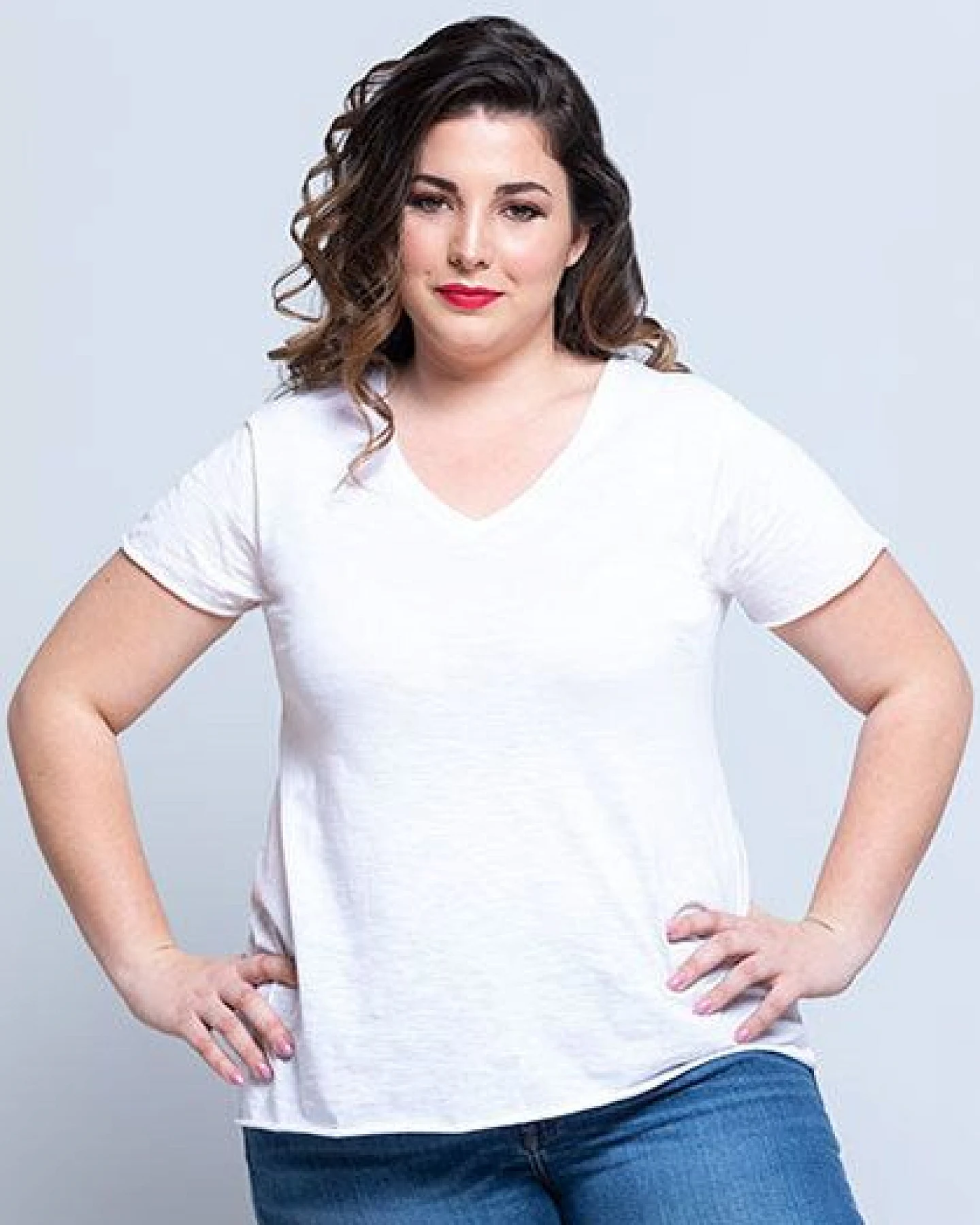 JHK Damen Slub T-Shirt Curvy Plus Size Bio Baumwolle – Ansicht 2