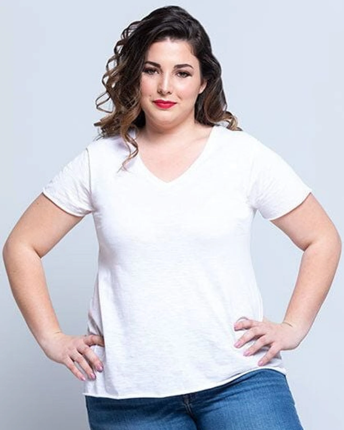 JHK Damen Slub T-Shirt Curvy Plus Size Bio Baumwolle – Ansicht 2