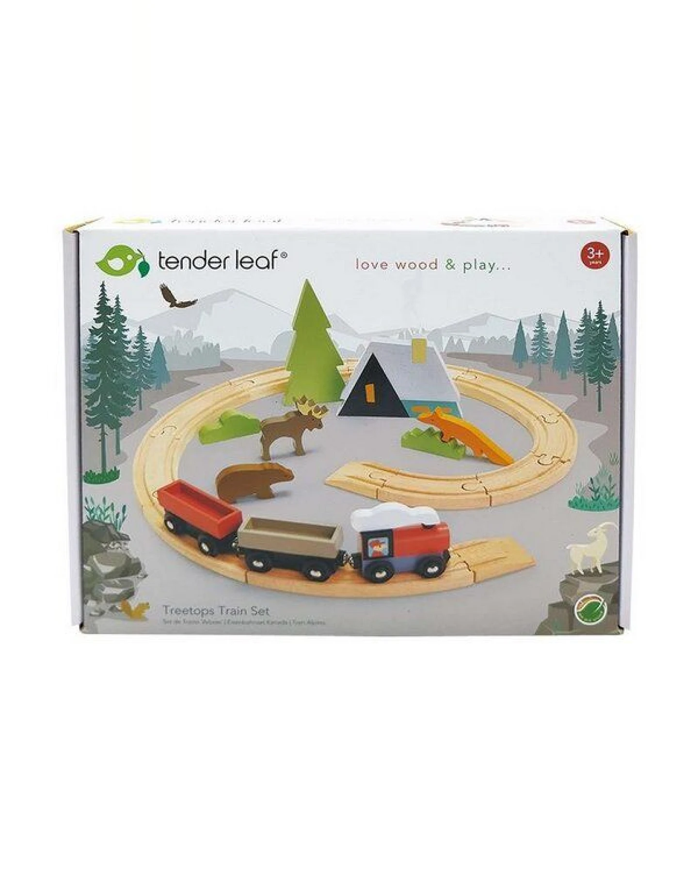 Tender Leaf Toys Eisenbahn - Starter Set für die Kleinen ab 3 Jahre zum Schieben. – Ansicht 2