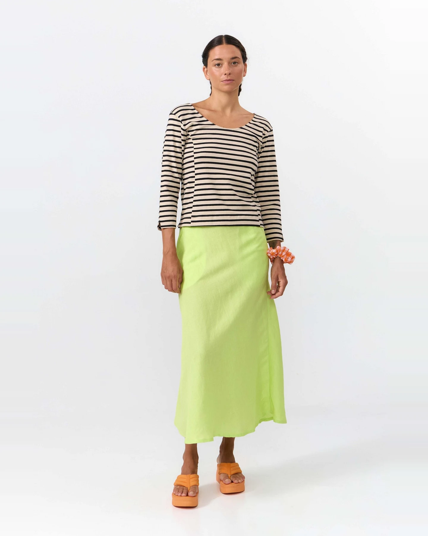 SUITE13LAB Damen vegan Top Bonao Stripes Schwarz – Ansicht 2