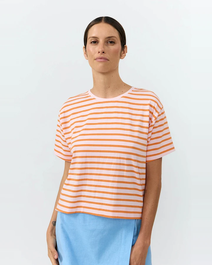 SUITE13LAB Damen vegan T-Shirt Isquia Stripes Orange