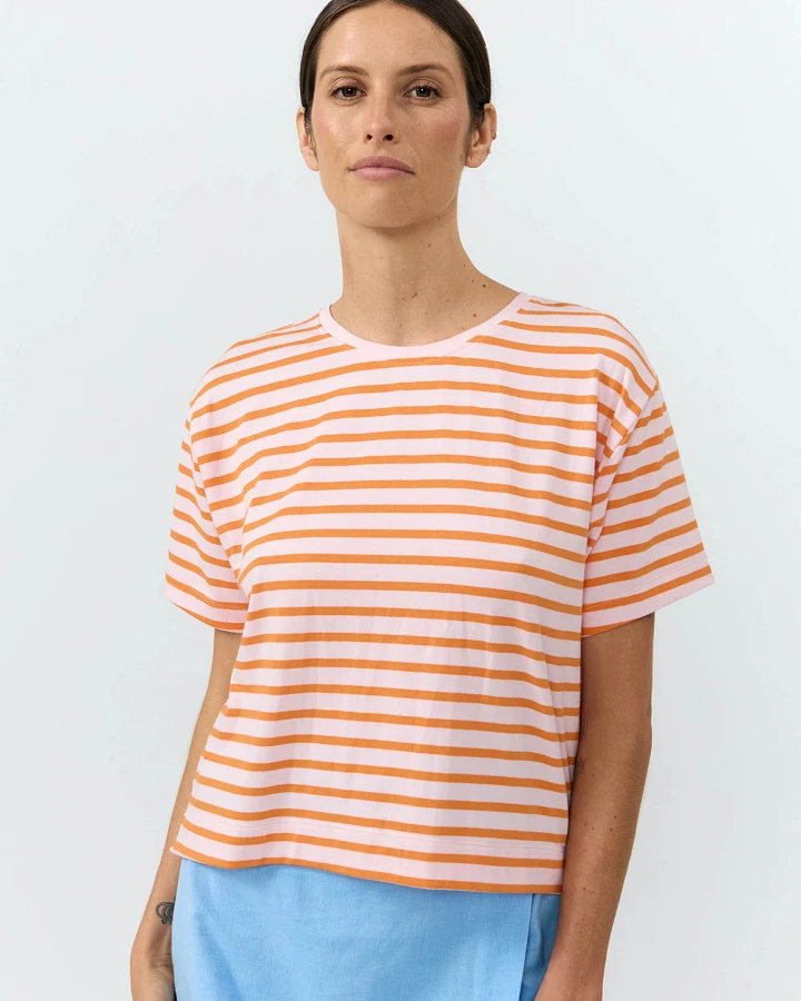 SUITE13LAB Damen vegan T-Shirt Isquia Stripes Orange