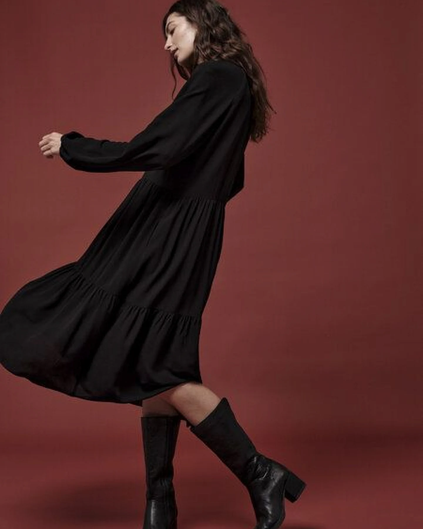 LANIUS Maxikleid aus LENZING ECOVERO – Ansicht 2
