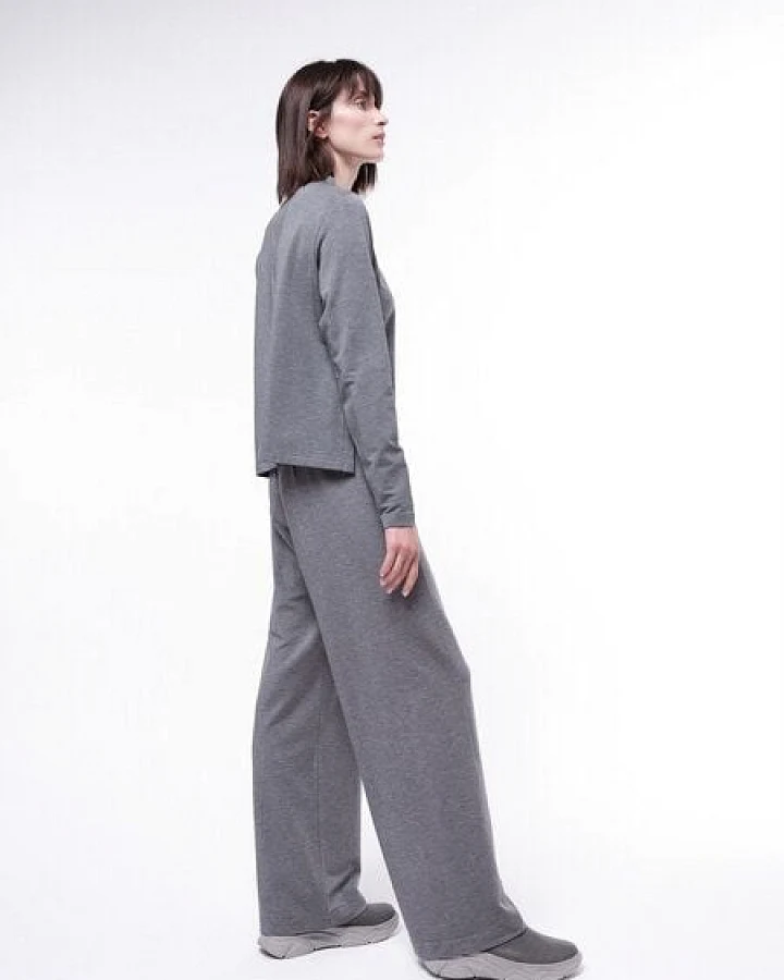 LANIUS Langarmshirt mit Stehkragen aus TENCEL Lyocell