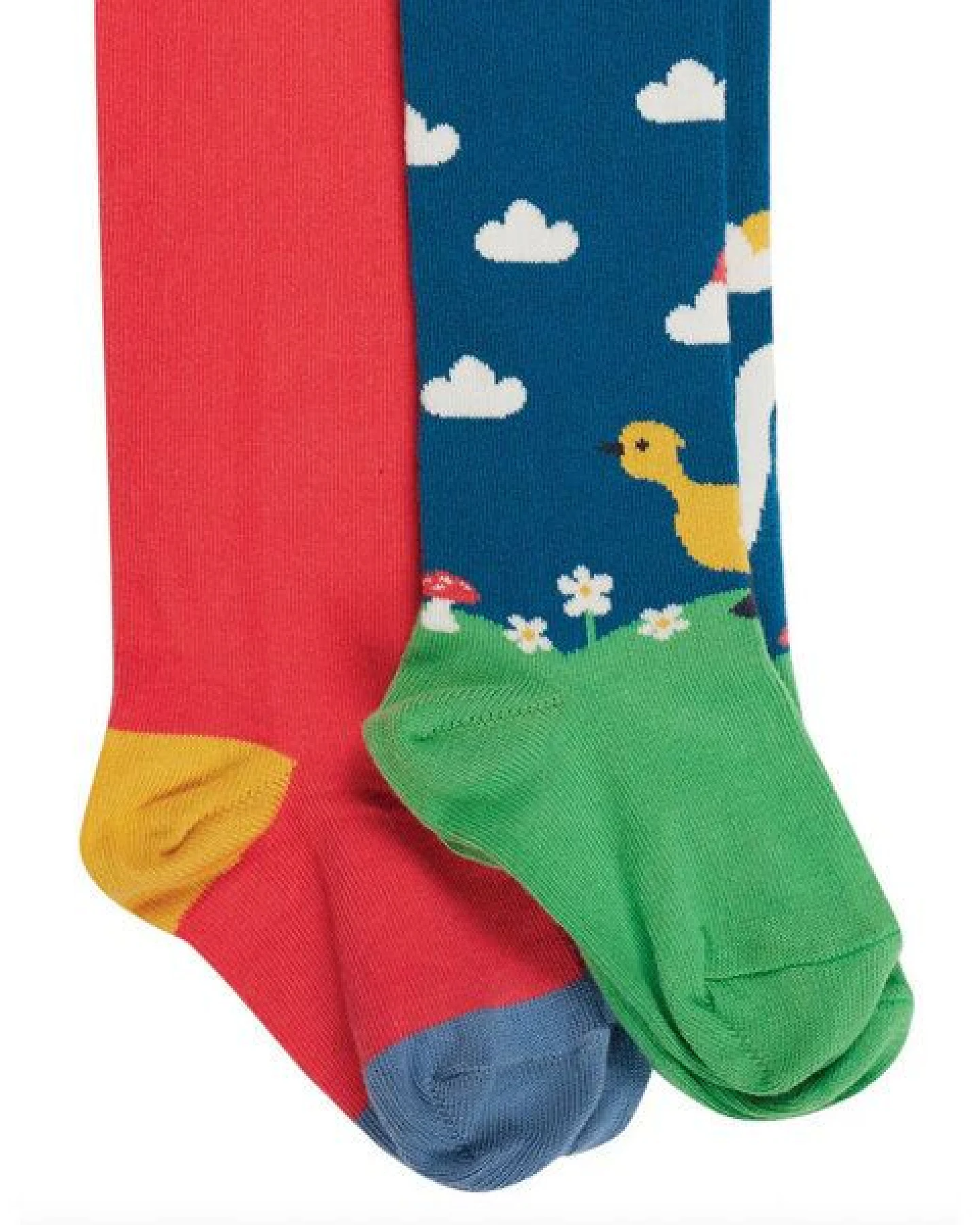 Frugi Warme Kinder Strumpfhosen im 2er-Pack aus Biobaumwolle – Ansicht 2
