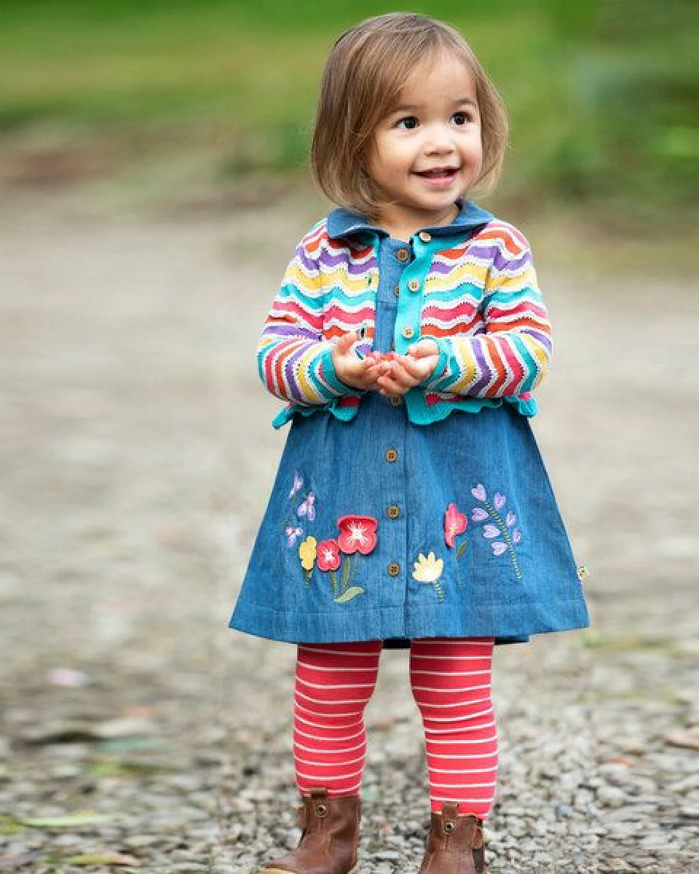 Frugi Warme Kinder Strumpfhosen im 2er-Pack aus Biobaumwolle – Ansicht 2