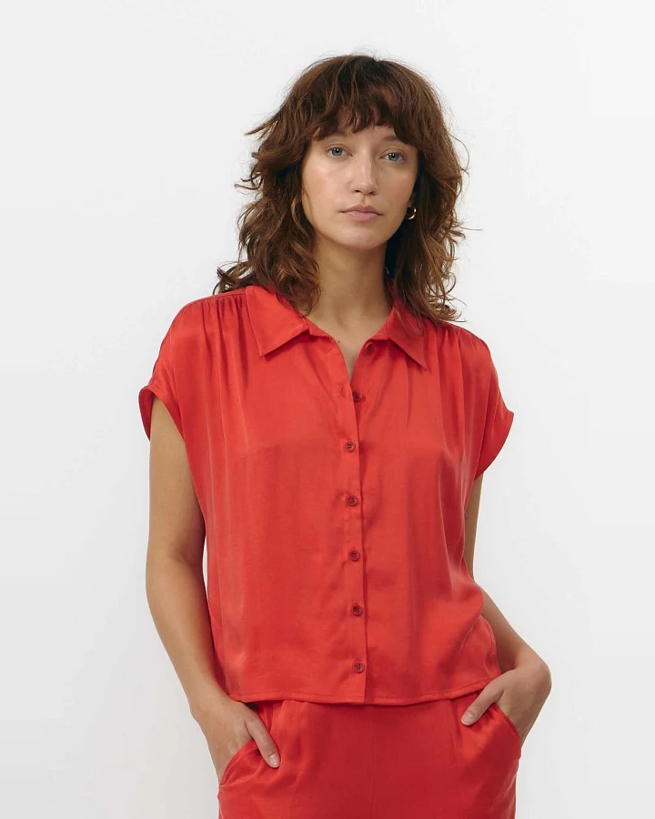 SUITE13LAB Damen vegan Hemd Sur Rot