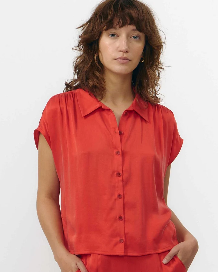 SUITE13LAB Damen vegan Hemd Sur Rot