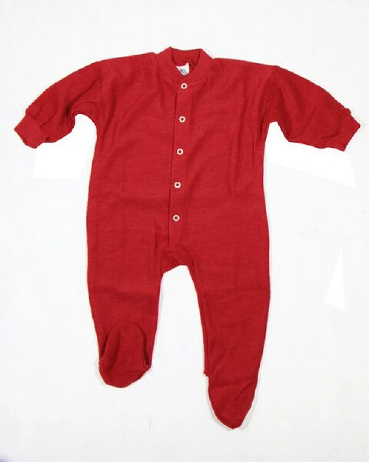 Cosilana Baby Schlafanzug 1-tlg mit Fuss Woll-Frottee