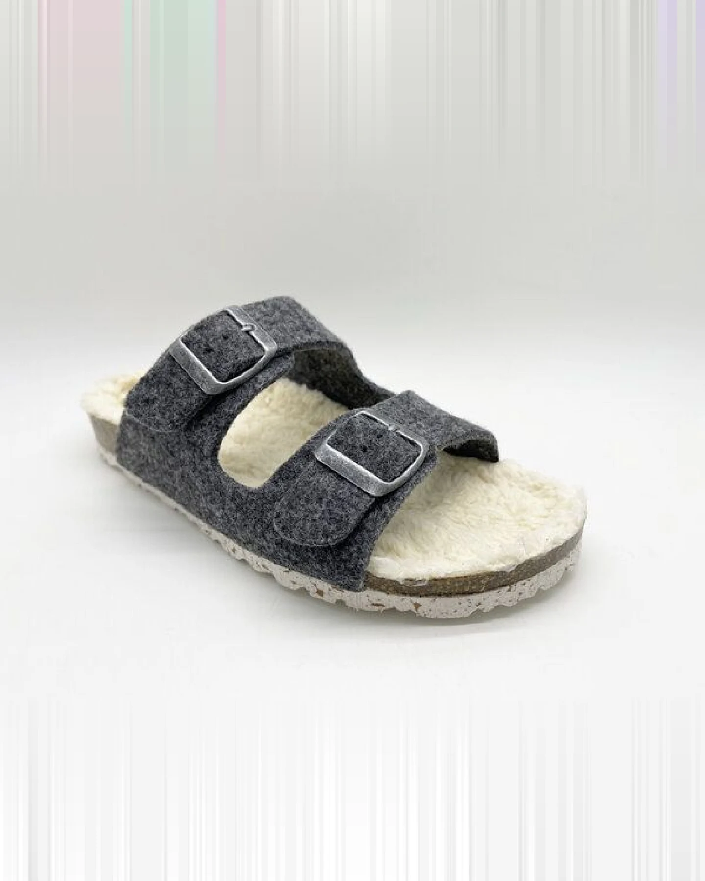 Vegane "thies ® Recycled Plush PET Bio Sandale" aus rec. PET & Biobaumwolle – Ansicht 2