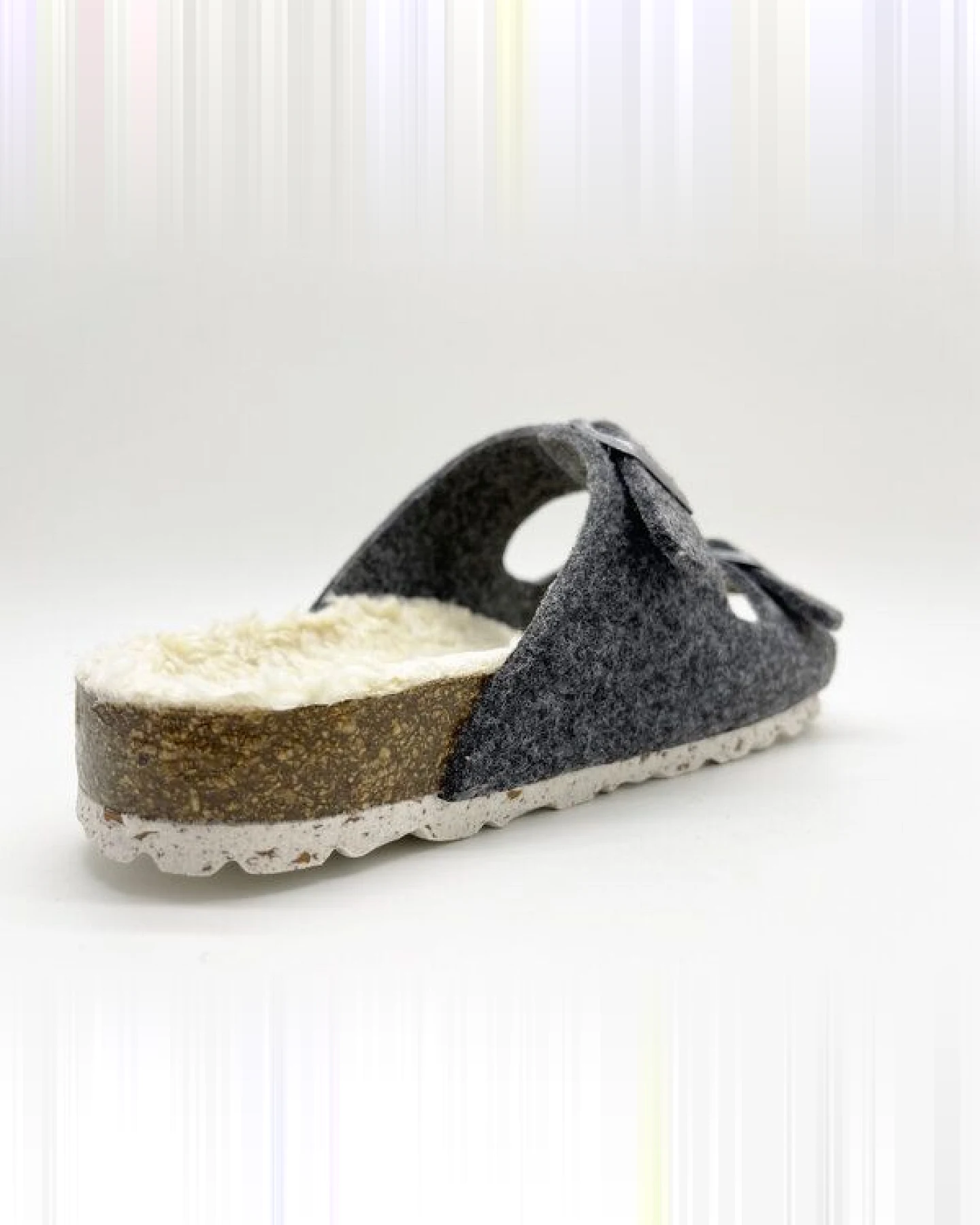 Vegane "thies ® Recycled Plush PET Bio Sandale" aus rec. PET & Biobaumwolle – Ansicht 3