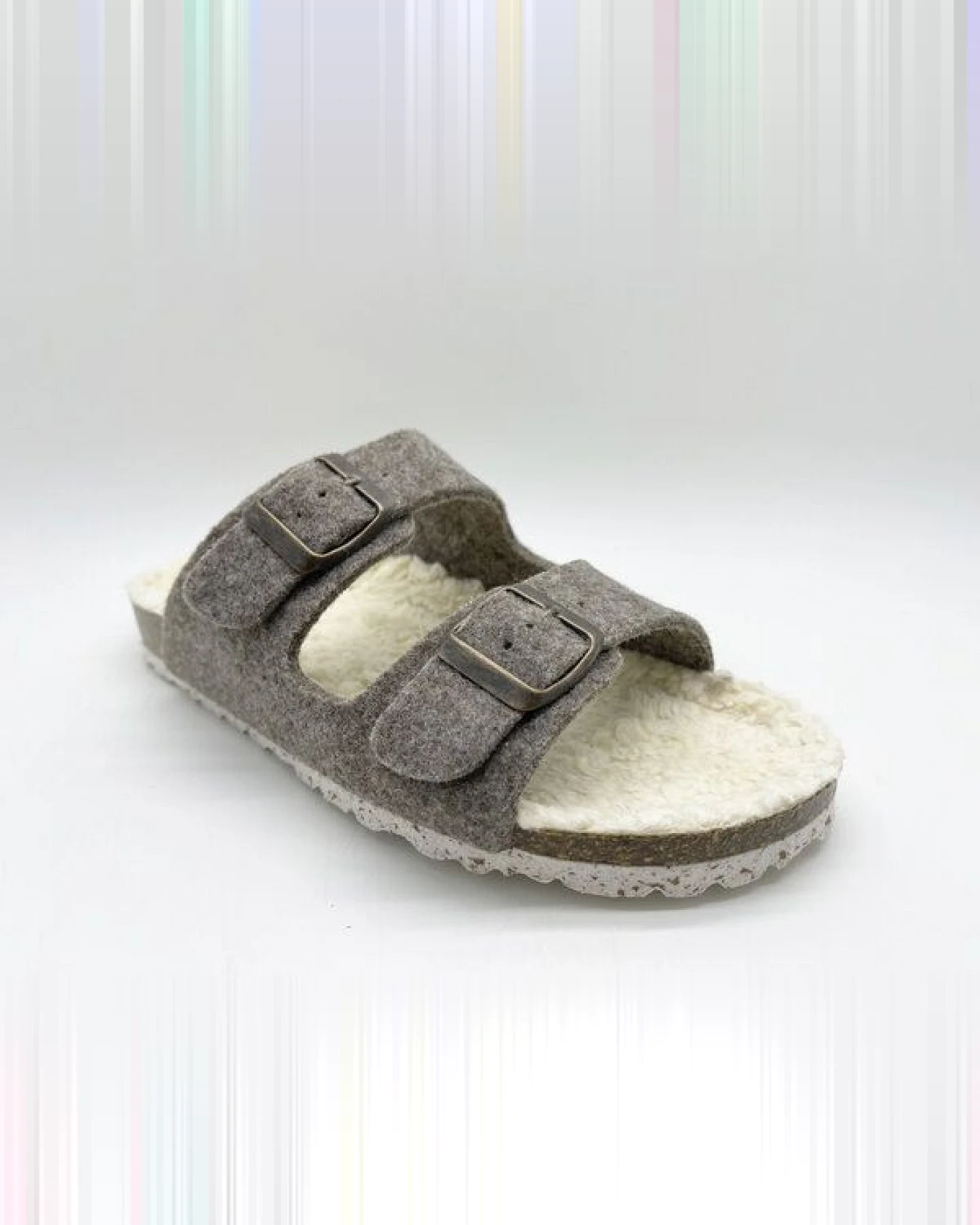 Vegane "thies ® Recycled Plush PET Bio Sandale" aus rec. PET & Biobaumwolle – Ansicht 2