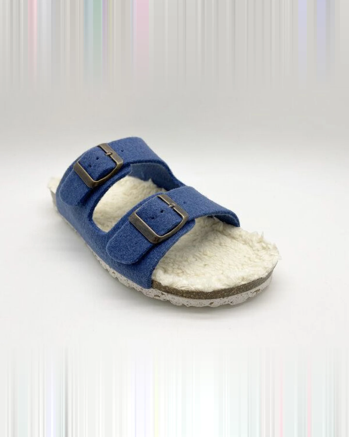 Vegane "thies ® Recycled Plush PET Bio Sandale" aus rec. PET & Biobaumwolle – Ansicht 2