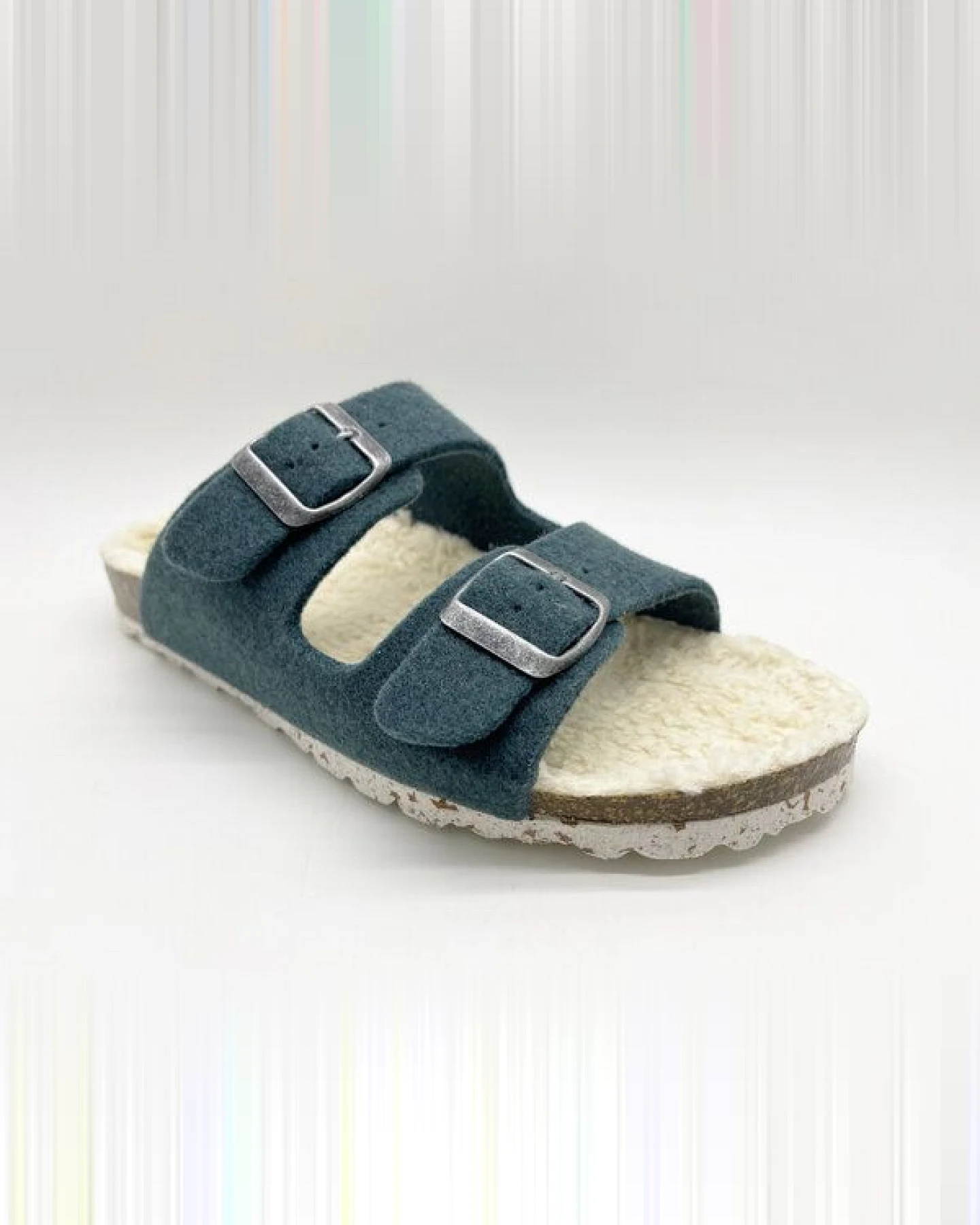 Vegane "thies ® Recycled Plush PET Bio Sandale" aus rec. PET & Biobaumwolle – Ansicht 2